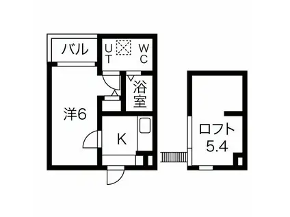 VIVACE(1K/1階)の間取り写真