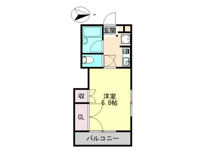 アーバンA(1K/4階)の間取り写真