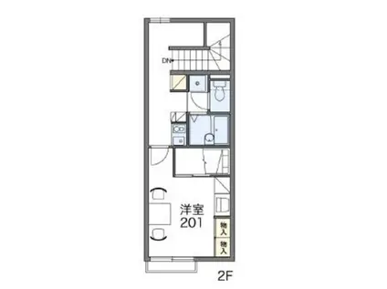 レオパレスRUHENHEIM(1K/2階)の間取り写真