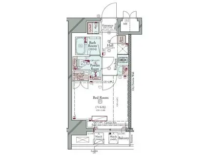 コンシェリア横濱関内(1K/9階)の間取り写真