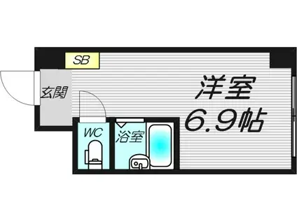 アンサンブル梅田(ワンルーム/7階)の間取り写真