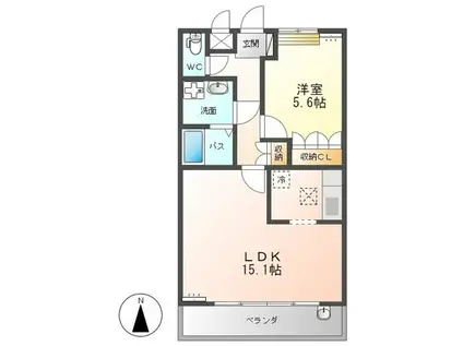 サニープレイス(1LDK/1階)の間取り写真