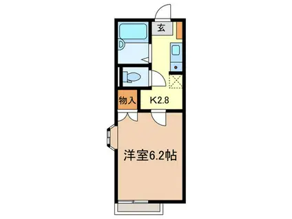 ハイツ富士海(1K/2階)の間取り写真