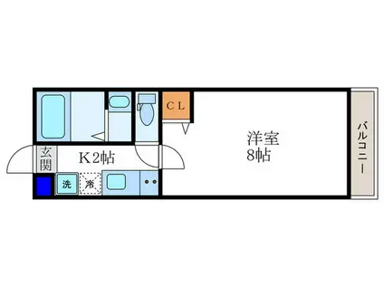 フォルトゥーナ鷹峰(1K/2階)の間取り写真