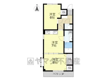 ベルテアイリス(1LDK/1階)の間取り写真
