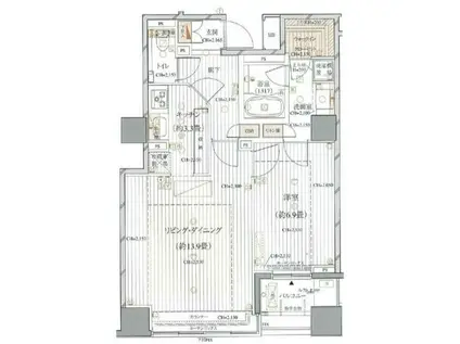アクシア八王子(1LDK/8階)の間取り写真