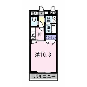 シェーンタール須磨(1K/2階)の間取り写真