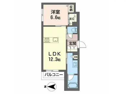 メゾン デュオール(1LDK/2階)の間取り写真
