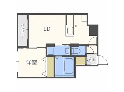 L・A円山公園(1LDK/1階)の間取り写真