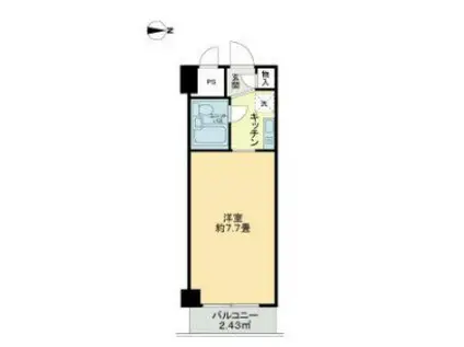 グローリア初穂高円寺(1K/2階)の間取り写真