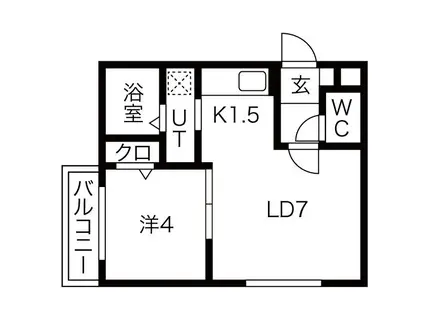 フェーラシュヴァル南円山(1LDK/4階)の間取り写真