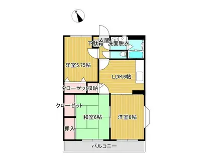 ユーミーアリエス(3DK/3階)の間取り写真
