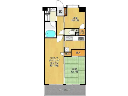 レクセル新浦安(2LDK/2階)の間取り写真