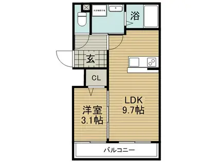 グランドファミリア(1LDK/1階)の間取り写真