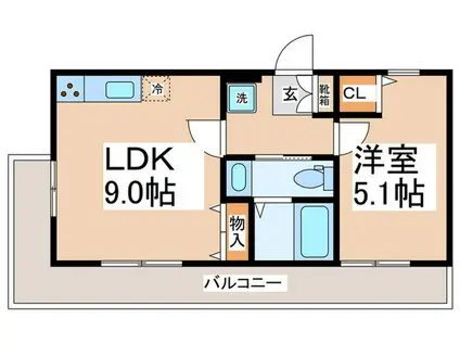 BALLON D′OR 中山(1LDK/1階)の間取り写真