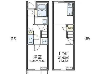 レオネクストムーンヒルズ(1LDK/1階)の間取り写真