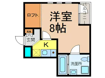 CASA QUINTO(1K/2階)の間取り写真