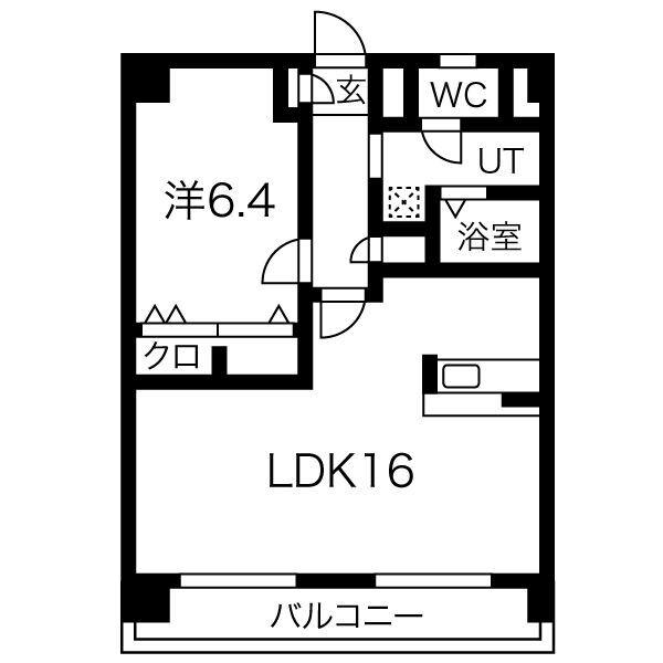 サンビーム八代(1LDK/3階)の間取り写真