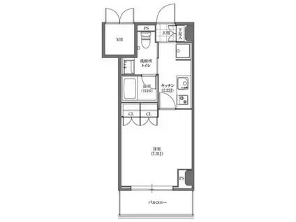 ヒューリック板橋(1K/10階)の間取り写真