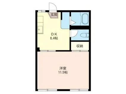 ルネ・ハクサン(1DK/2階)の間取り写真