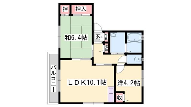 シャーメゾン北野(2LDK/2階)の間取り写真