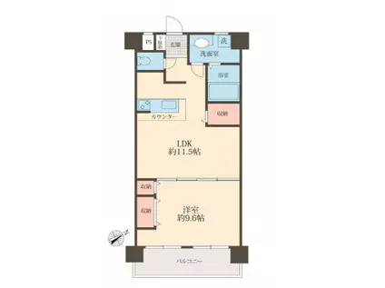 グローイン新宿御苑(1LDK/5階)の間取り写真