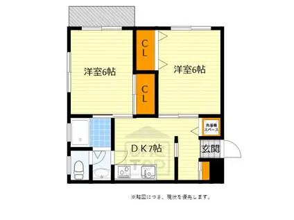 ミストラルハイム1(2DK/2階)の間取り写真