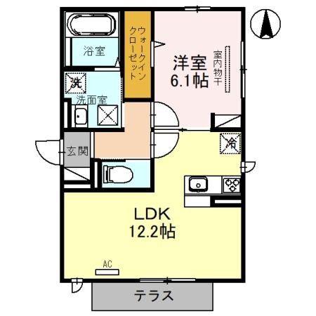 セジュールM(1LDK/1階)の間取り写真