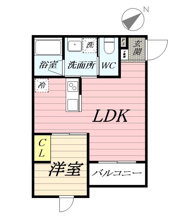 ホロン伊勢原(1LDK/3階)の間取り写真