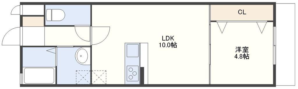 SEVENSTARS栄田町(1LDK/2階)の間取り写真