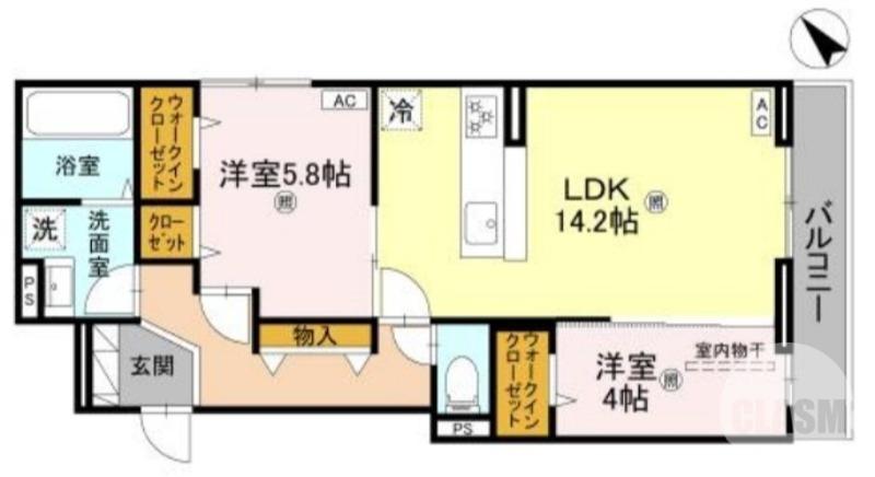 ディーレガシー中百舌鳥(2LDK/3階)の間取り写真