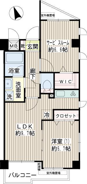 グランシャリオ(1SLDK/2階)の間取り写真