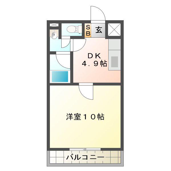参貮四六マンション(1DK/2階)の間取り写真