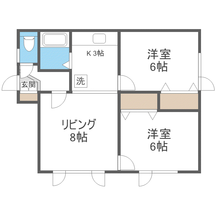 メゾンルミエール(2LDK/1階)の間取り写真