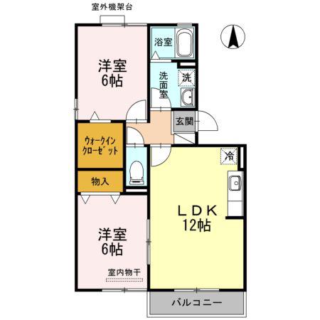 セジュール秀(2LDK/2階)の間取り写真