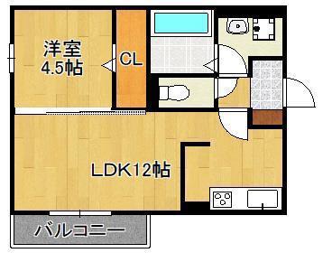 LEAFULL(1LDK/3階)の間取り写真