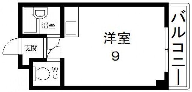H2O高井田ビル(ワンルーム/8階)の間取り写真