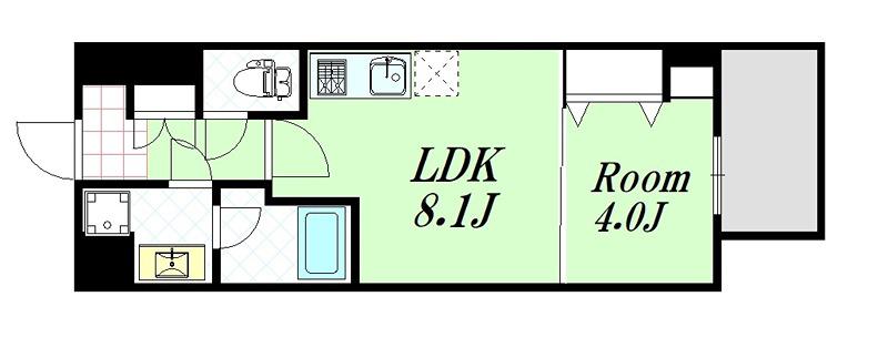 グランディア梅田ノース(1LDK/6階)の間取り写真
