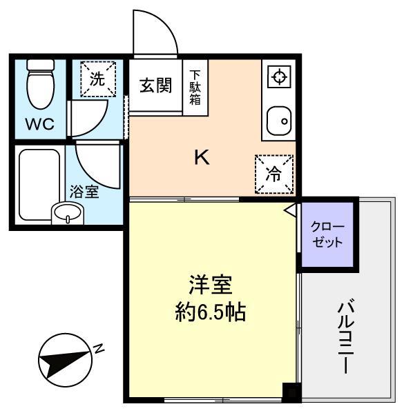 サンシャイン谷津(1K/2階)の間取り写真