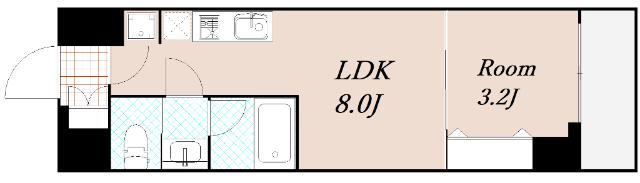 ブエナビスタ西天満(1LDK/7階)の間取り写真