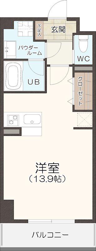 PREMIUM TOWN PLACE(ワンルーム/7階)の間取り写真