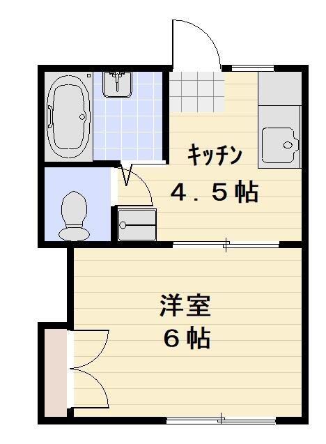 アレイ古淵2番館(1K/2階)の間取り写真