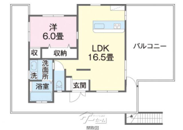 H氏2階(1LDK/2階)の間取り写真