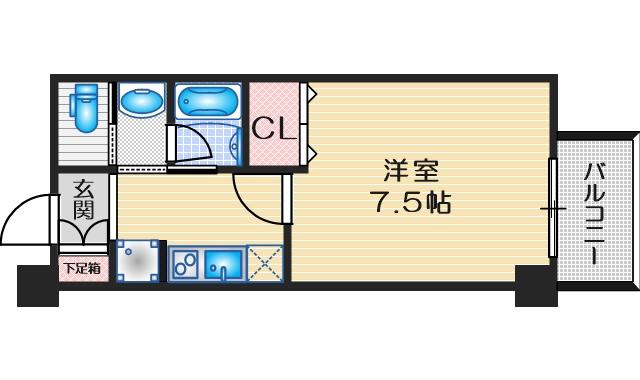 ファーストステージ江坂広芝町II(ワンルーム/3階)の間取り写真