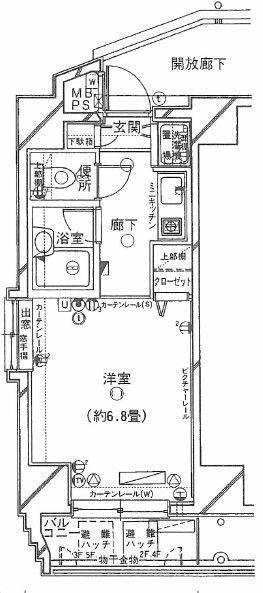 ジョイフル根岸(1K/3階)の間取り写真