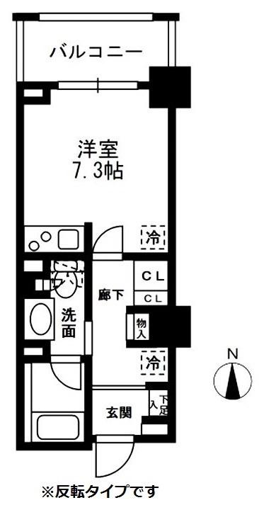 レジディア中落合B 手無 4/14退 常時ゴミ出可 駐輪有 ネット即可(ワンルーム/1階)の間取り写真