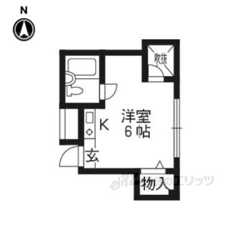 グランタック千本(1K/5階)の間取り写真