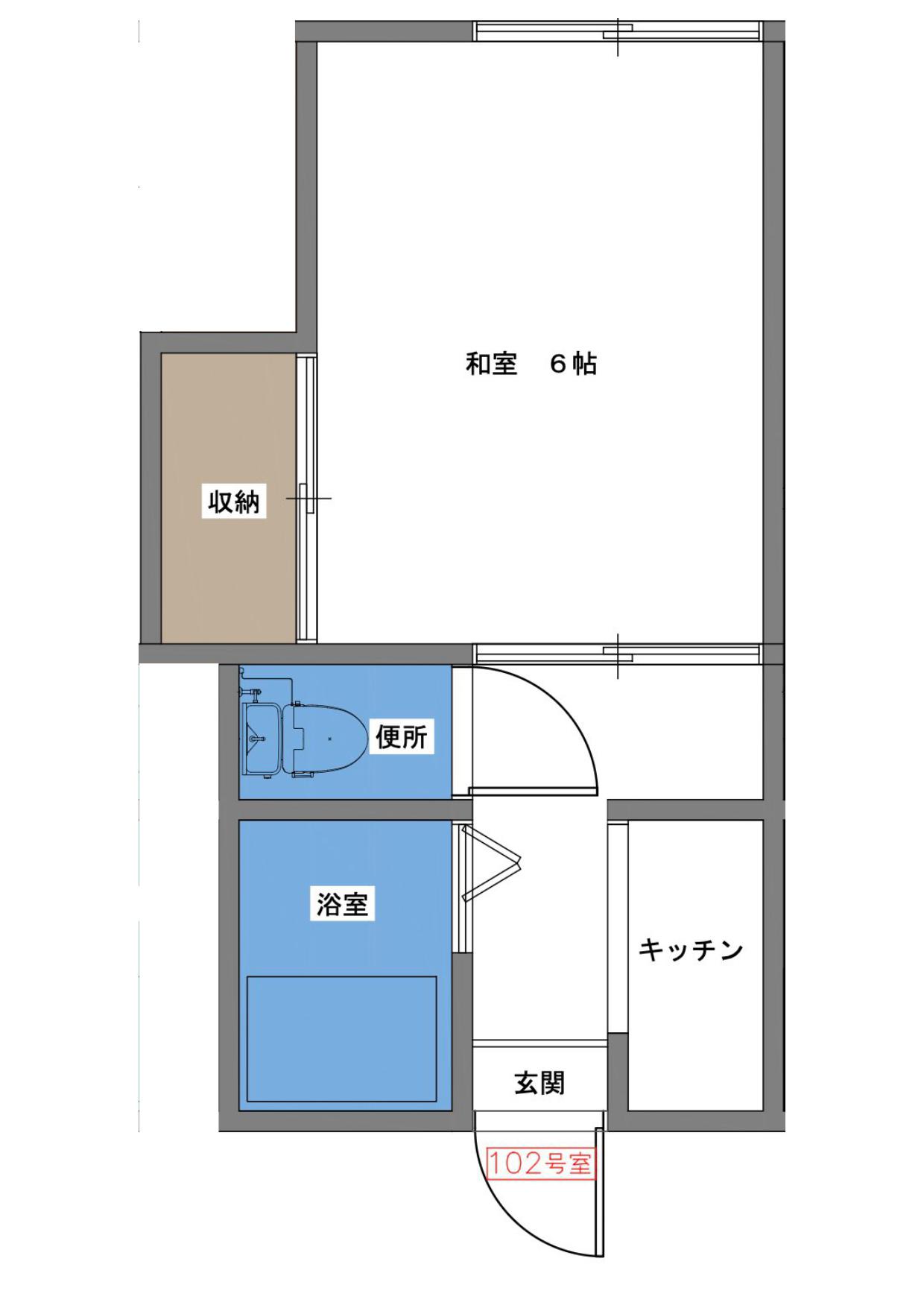 パールアイランド(1K/1階)の間取り写真
