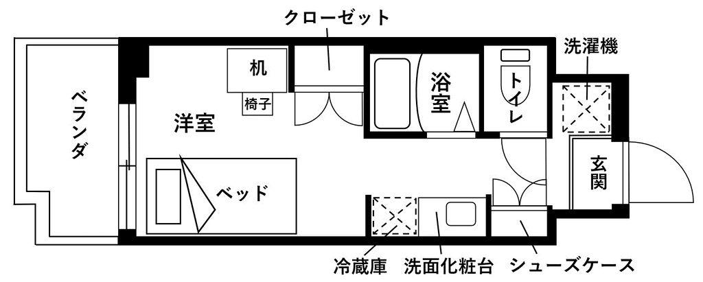 セレッソブローテ桜新町(ワンルーム/2階)の間取り写真
