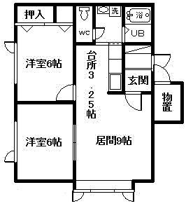LIFE MATE(2LDK/2階)の間取り写真